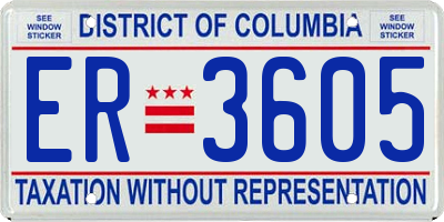 DC license plate ER3605