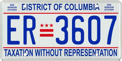 DC license plate ER3607