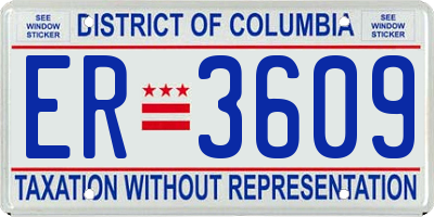 DC license plate ER3609
