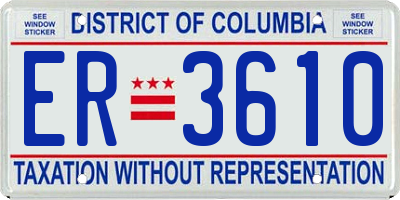 DC license plate ER3610