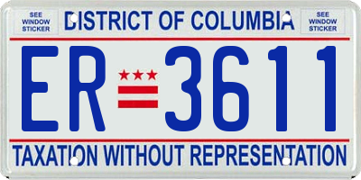 DC license plate ER3611