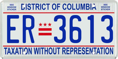 DC license plate ER3613