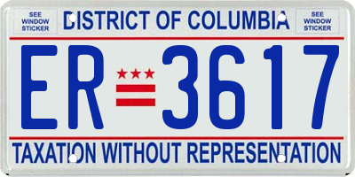 DC license plate ER3617