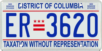 DC license plate ER3620
