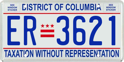 DC license plate ER3621