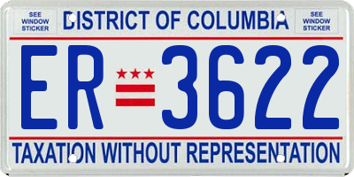 DC license plate ER3622