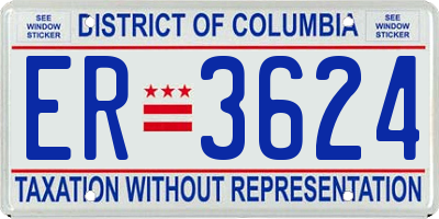 DC license plate ER3624