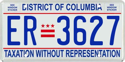 DC license plate ER3627