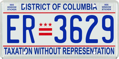 DC license plate ER3629