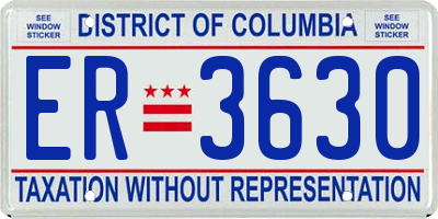 DC license plate ER3630