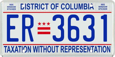 DC license plate ER3631