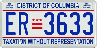 DC license plate ER3633