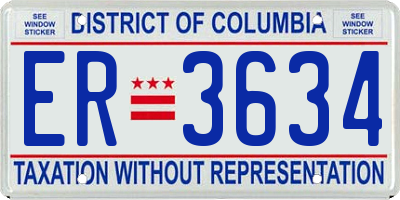 DC license plate ER3634