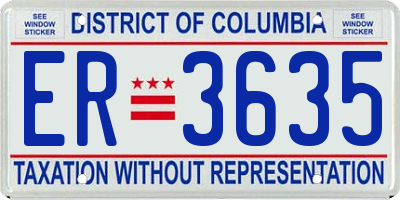 DC license plate ER3635