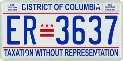 DC license plate ER3637