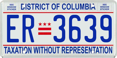 DC license plate ER3639
