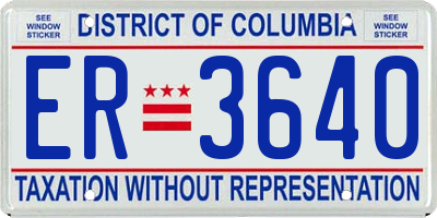 DC license plate ER3640
