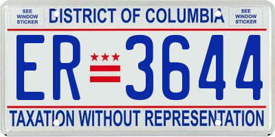 DC license plate ER3644