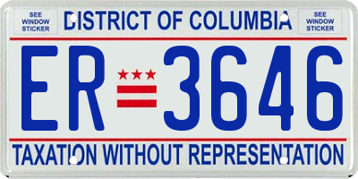 DC license plate ER3646