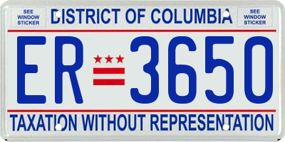 DC license plate ER3650
