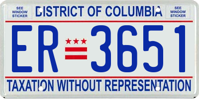 DC license plate ER3651