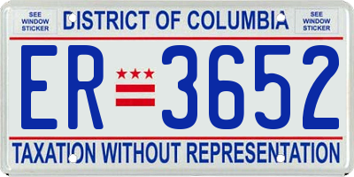 DC license plate ER3652