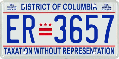 DC license plate ER3657