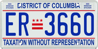DC license plate ER3660