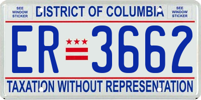 DC license plate ER3662