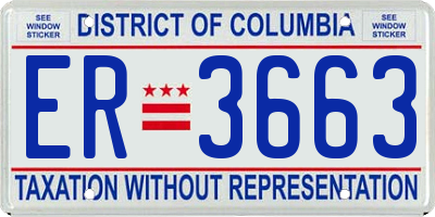 DC license plate ER3663
