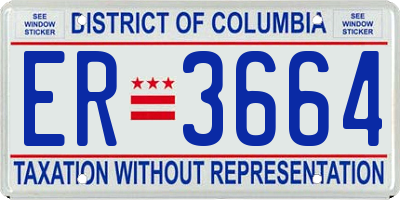 DC license plate ER3664