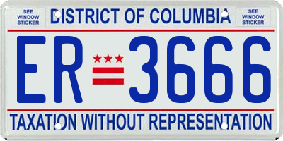 DC license plate ER3666
