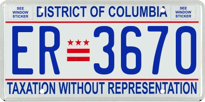 DC license plate ER3670