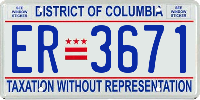 DC license plate ER3671