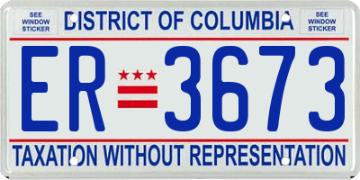 DC license plate ER3673