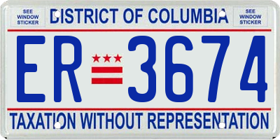 DC license plate ER3674