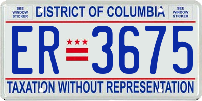 DC license plate ER3675