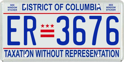 DC license plate ER3676