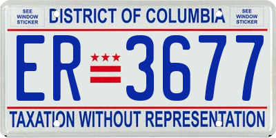 DC license plate ER3677