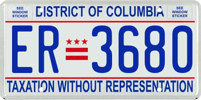 DC license plate ER3680