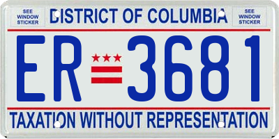 DC license plate ER3681
