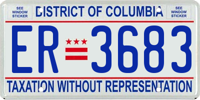 DC license plate ER3683