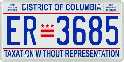 DC license plate ER3685