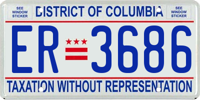 DC license plate ER3686