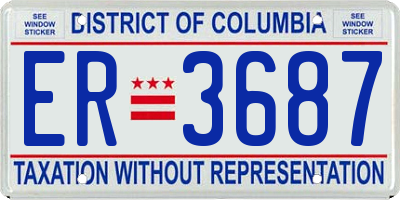 DC license plate ER3687