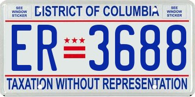 DC license plate ER3688