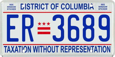 DC license plate ER3689