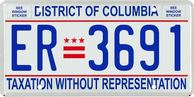 DC license plate ER3691