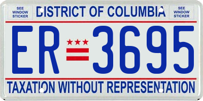 DC license plate ER3695