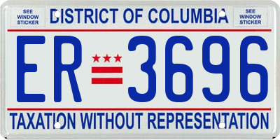 DC license plate ER3696